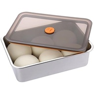BSTKEY Pizza Dough Proofing Box, Stainless Steel Rectangle Food Storage Box Container with Leak Proo