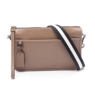 【二手】COACH可轉換斜挎單肩包 C1592 灰褐色皮革Heritage可轉換單肩包