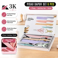 Best Promo (3K Surabaya) Stainless Steel Kitchen Knife Set 6-in-1 Stainless Steel Kitchen Knife Set