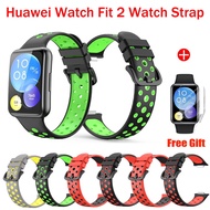 huawei watch fit 2 strap for huawei fit 2 samrt watch sport double color Silicone breathable strap huawei fit2 strap