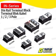 Terminal Block Din Rail Block 600V IN-12BK 13SBK/BK 20BK 30BK 60BK 411S
