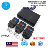Remote Control Autogate 2CH 433Mhz (DIP Switch) Transmitter x 3 and Receiver x 1