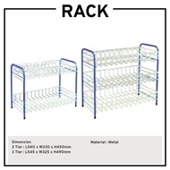 3 Tier Plate Metal Rack Blue Small Rack Dishes Rack Metal Rack Kitchen Strorage Rack Dishrack Sink R