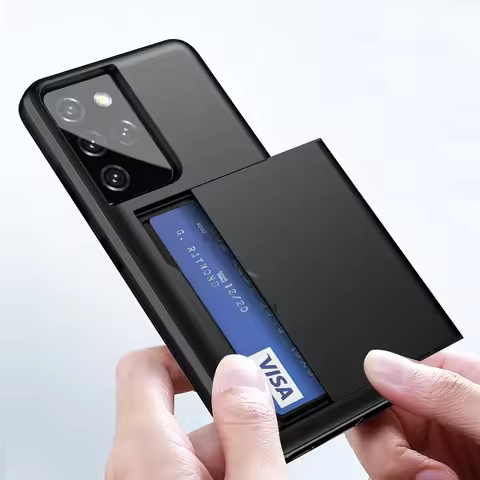 Card Slots Case For Samsung Galaxy S21 S22 Ultra S21Plus 5G S10 Slide Card Cover For Galaxy S20 FE N