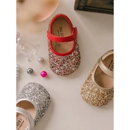 NJ Children's Products Korea bs Children's Shoes Shiny Velcro Girl Princess Baby Spring Autumn Soft-