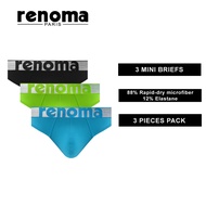 RENOMA 3pcs Men Mini Brief Rapid-Dry Microfiber Spandex Underwear (REM8183)