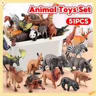 Animals Set 51pcs Kids Animals Play Set With Storage Box Educational Learning Animal Toys