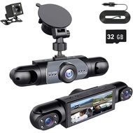 Full View Car Dashcam System, 360° 4 Channel Fhd Dash Cam with Front Rear Left Right Cameras,4k Full