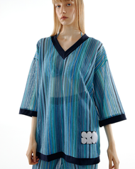 The SRT X16 (TBL294) Knitted Striped Oversized T-Shirt