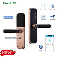 RAYKUBE 2022 New P8 Biometric smart lock TT lock App Fingerprint Digital lock keyless door lock For home office hotel