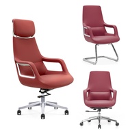 ST-🚢Modern Minimalist Executive Chair Office Home Study Light Luxury Leather Chair Comfortable Long-Sitting Ergonomic Wa