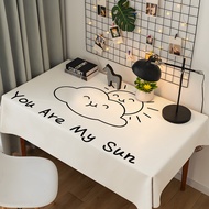 Sketch Line Simple Pattern Tablecloth Student Dormitory Study Desk Cloth Decorative Table Cloth Disp