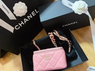 Chanel Vanity case pink 23c chanel長盒 長盒子