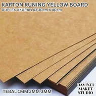 (Yellow) Karton Kuning Bahan Maket 1mm 2mm 3mm A3 30cm x 40cm - Yellow Board Carton Duplex Kertas Du