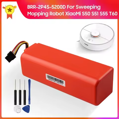 Sweeper Battery BRR-2P4S-5200D 5200S 5200mAh For Xiaomi Roborock S50 S51 S55 T60 Sweeping Mopping Ro