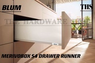 BLUM MERIVOBOX S4 Drawer Runner Set (Silk White &amp; Orion Grey) Size 450mm &amp; 500mm