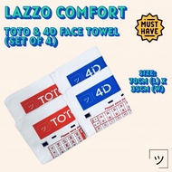 [SG Local Seller + Free Gift] 4D & Toto Fun Design Face Towel (Set of 4) | 70cm x 35cm