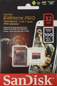 Sandisk Extreme PRO MICROSD 32gb Card MICROSDXC memory card 32GB 記憶卡 手機 手提電話 相機 mobile Camera Action Camera GoPro Osmo Pocket 航拍機 適用 香港行貨