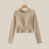 Ginny Long Sleeve Crop Top  เสื้อครอป แขนยาว มีซัพฟองน้ำ 2in1 มีบราในตัว