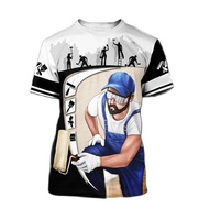 Men's and Women's Uniform House Painter T-shirt Painting 3D Printing Street Clothing