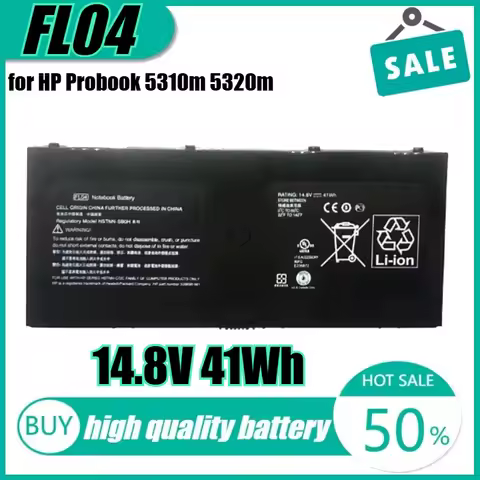 14.8V 41Wh FL04 Laptop Battery for HP Probook 5310m 5320m HSTNN-C72C HSTNN-DB1L HSTNN-DB0H 538693- 2