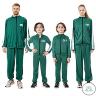 GD Ready StockAdult Korean Game Costume Family Parent-child Squid Game NO.456 067 Printed Complete T