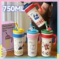 Large Capacity Tumbler 750ML Leak Proof Stainless Steel Thermal Bottle with Handle