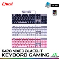 คีย์บอร์ดเกมมิ่ง OKER K428 Mechanical GAMING KEYBOARD (Blue Switch) สีชมพู/สีขาว/สีดำ รับประกัน 2 ปี