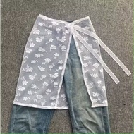 Korean Lace Stacked Gauze Skirt Elegant with Adjustable Strap for Women Teenagers / Korean Lace Skir