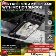 Portable Solar Clip Light Motion Sensor Outdoor Solar Lamp Waterproof Garden Yard Fence Clip Light