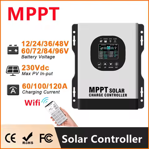 High-Voltage MPPT Solar Charge Controller 12V-96V Adaptive LCD Display Home Energy Storage Control S