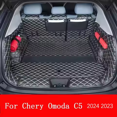 Custom For Chery Omoda C5 FX 2024 2023 Trunk Mats Leather Durable Cargo Liner Boot Carpets Rear Film