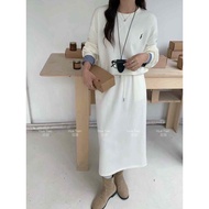 IMP 89302 (REAL PIC) P*olo Two ways Checker Top with Midi Skirt Premium / ONE SET SWEATER + MIDI SKI