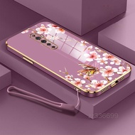 Casing OPPO A38 A18 oppo reno 2 oppo reno 2F oppo reno 11 5G oppo reno 11F 5G Phone Case pretty butterfly Silicone Phone Case Send Lanyard