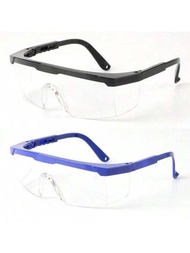 2入組透明安全防護眼鏡,適用於工作、實驗室建設,防刮擦衝擊,眼睛保護、防濺、防塵、防風及防濺水,保護眼鏡光學鏡框騎行眼鏡護目鏡