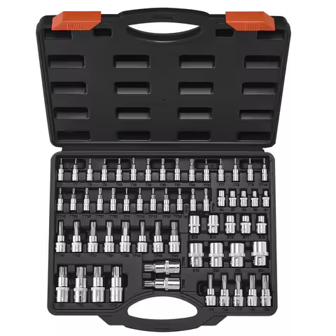SucceBuy Torx Bit Socket and External Torx Socket Set 60-Piece T6-T70 TT6-TT70 TP8-TP60 E4-E24 S2 Al