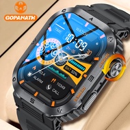 Rugged Military Smart Watch Men For Android IOS Ftiness Watches Ip68 Waterproof 2.01'' AI Voice Bluetooth Call Smartwatch 2023