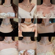 Pearl Classy Multi-Layer Necklace Female Retro Niche Palace Style Clavicle Chain Fashion High-End Light Luxury Jewelry Wholesale Girl Necklace iu Cute Jewelry Wear Matching Accessories Gift Jewelry