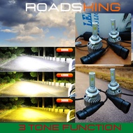 3 TONE LED H4 9006 H3 9005 H7 MINI Dual Lens Fog Lamp Car Headlight 55W 3000K 4300K 6000K