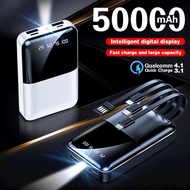 50000mAh Portable Mini PowerBank Fast Charging Mirror Screen Digital Display PowerBank External Battery Pack Power Bank
