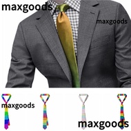 MAXGOODS1 Striped Tie, Colorful Rainbow Shirt Neckties, 2024 Personality Men Accessories Gay Parade