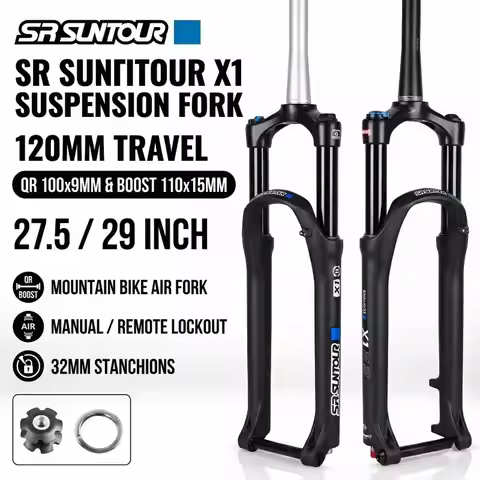 SR SUNTOUR X1 MTB Air Suspension Fork 27.5/29 Inch 120mm Travel 100x9MM QR & 110x15MM Boost Thru Axl
