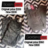 Giordano Bossini pants / trousers 新褲 BRAND NEW
