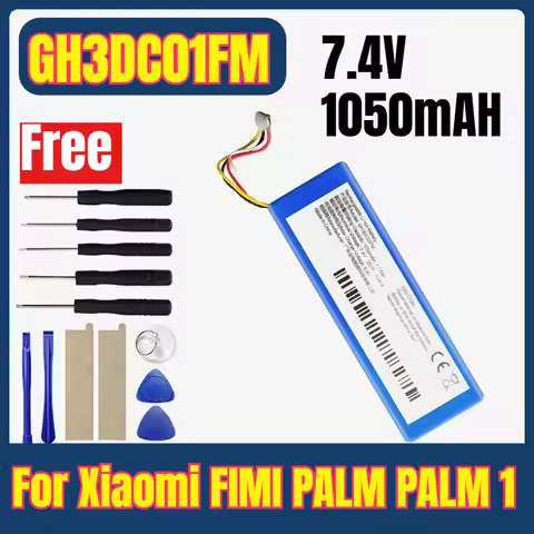 GH3DC01FM 7.4V 1050mAh Camera Batteries for Xiaomi FIMI PALM PALM 1 Pocket Gimbal Camera + Free Tool