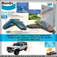 BENDIX METAL KING TITANIUM MKT Toyota Land Cruiser HZJ74 HZJ75 HZJ78 Disc Brake Pad FRONT REAR SET