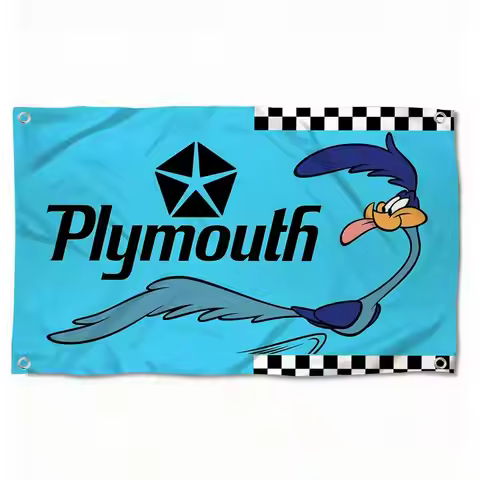 Road P-Plymouth R-Runner Flags Custom Wall Hanging Background Art Banner for Bedroom Home Living Roo