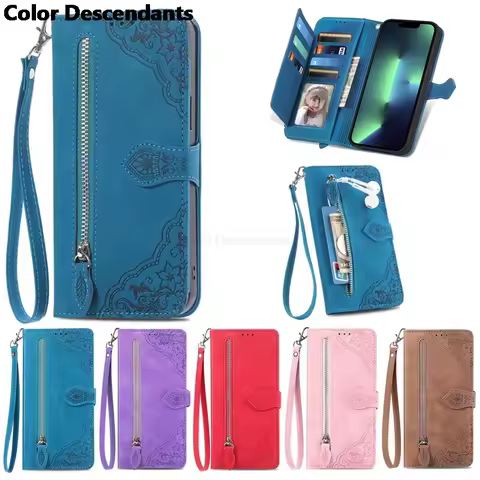 Frosted Floral Leather Flip Wallet Phone Case for Xiaomi Redmi Note 10 10S 10T 11 11T 9 8 7 8T Pro M