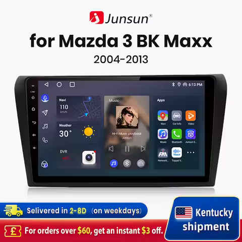 Junsun V1 AI Voice Wireless CarPlay Android Auto Radio for Mazda 3 bk maxx axel 2004-2013 4G Car Mul