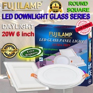 [Local Seller] Glass LED Downlight Round Square Recessed Glass Downlight Daylight 6 INCH [2 Years Wa