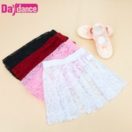 Girls Kids Children Ballet Dance Lace Elastic Waist Skirt